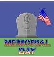 flag of america flying over gravestone vector image
