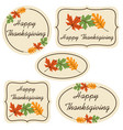 happy thanksgiving labels with leaves vector image