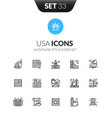 outline black icons set in thin modern style vector image