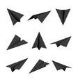 realistic black handmade paper planes isolated vector image