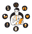 doctor with stethoscope around his neck vector image vector image