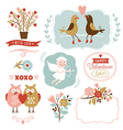 valentines day graphic elements set vector image