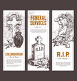 funeral service sketch banners vector image vector image