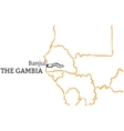 gambia hand-drawn sketch map vector image