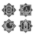 islamic ornate emblem set vector image vector image