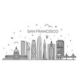 san francisco city skyline background vector image vector image