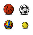 set sport balls fun colorful of icons vector image