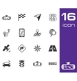 black navigation icons set vector image vector image