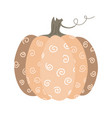 cute isolated doodle pumpkin with doodle ornament vector image vector image