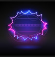 glowing neon comic explosion signboard vector image