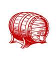 old wooden wine or beer barrel with faucet vector image
