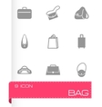 black bag icons set vector image