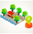 flat 3d isometric express delivery services vector image vector image