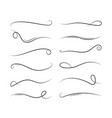 line swirl calligraphy element vintage ornate vector image