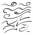 set of hand drawn underline vector image vector image