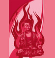 sitting buddha over colorful background vector image
