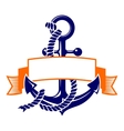 anchor with a banner symbol vector image
