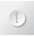 exclamation danger attention iconwooden texture vector image
