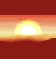 hot red and orange empty desert panoramic vector image
