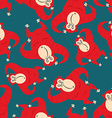 red monkey seamless pattern funny gorilla vector image