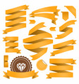 set ribbons and labels retro and vintage vector image vector image