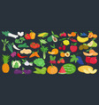 fruits and vegetables icons set vector image vector image