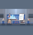 man architect engineer wearing digital glasses vector image
