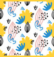 scandinavian hand drawn seamless pattern vector image