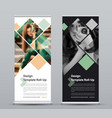 template of vertical roll-up banner with square vector image vector image