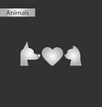 black and white style icon cat dog heart vector image vector image