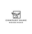 moose deer line art logo icon design vector image