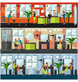 set of barbershop and tattoo studio flat vector image vector image