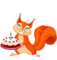 squirrel holding cake vector image vector image