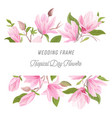 watercolor exotic floral border with magnolia vector image vector image