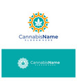 cannabis sun logo template creative vector image