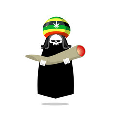 Rasta death offers joint or spliff rastafarian Vector Image