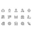 engineering line icons vector image vector image