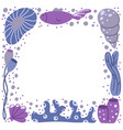 marine frame with hand drawn ocean elements copy vector image vector image