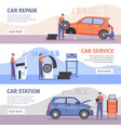 auto repair service banner car workshop posters vector image