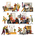 barber shop for men hairstyle and hair treatment vector image