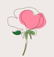 one line abstract art drawing close-up rose flower vector image
