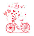 valentines day bicycle with happy day vector image vector image