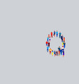 business people crowd forming shape letter q vector image
