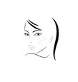logo woman with long hair vector image