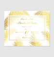 minimalist botanical wedding invitation card vector image vector image