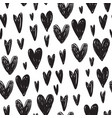 seamless pattern with hand drawn hearts vector image vector image