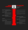 typographic minimalist cv resume template vector image