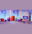 airport conveyor belt with baggage and scanner vector image