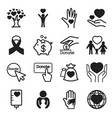 donation giving icons set vector image