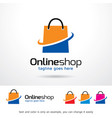 online shop logo template vector image